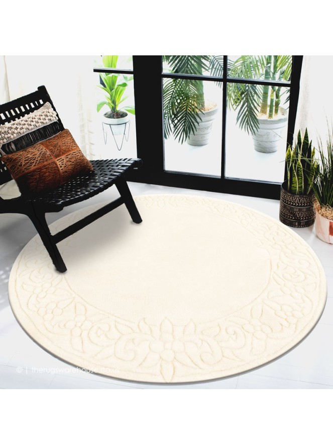 Royale Lux Ivory Circle Rug - 2