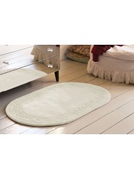 Royale Lux Ivory Oval Rug - Thumbnail - 3