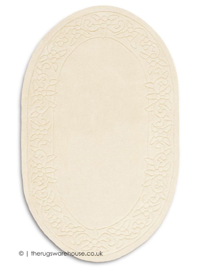 Royale Lux Ivory Oval Rug - 7