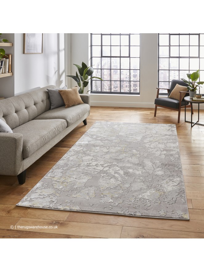 Apollo Distress Grey Gold Rug - 2