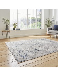 Apollo Distress Grey Navy Rug - Thumbnail - 3