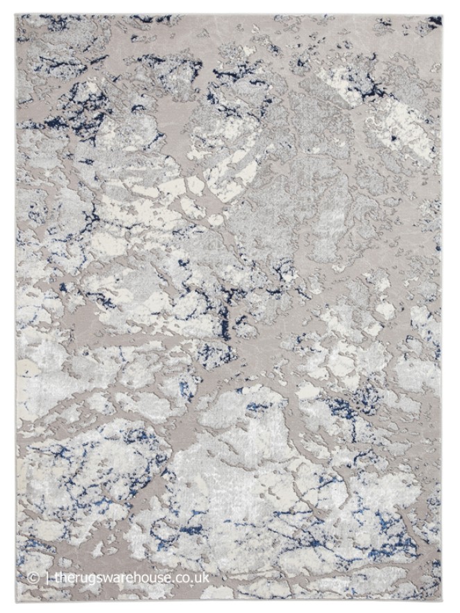 Apollo Distress Grey Navy Rug - 4