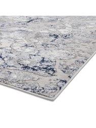 Apollo Distress Grey Navy Rug - Thumbnail - 8