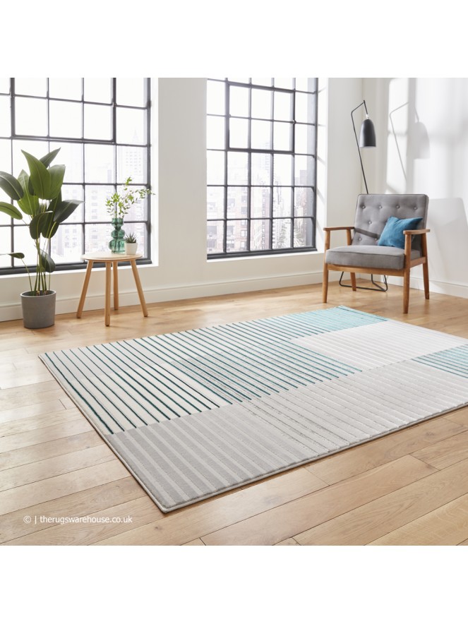 Apollo Stripe Grey Green Rug - 2