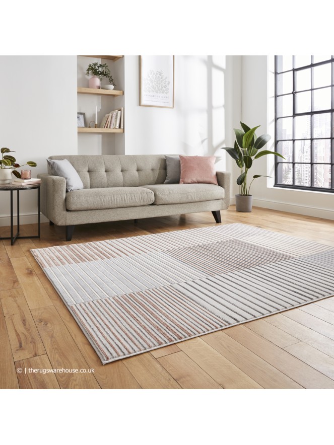 Apollo Stripe Grey Rose Rug - 3