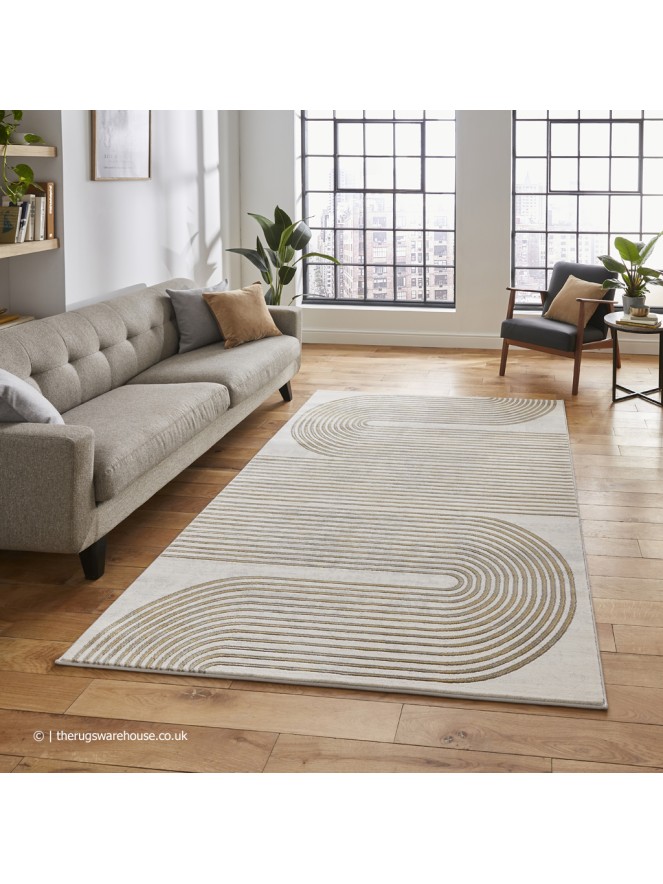 Apollo Swirl Grey Gold Rug - 2