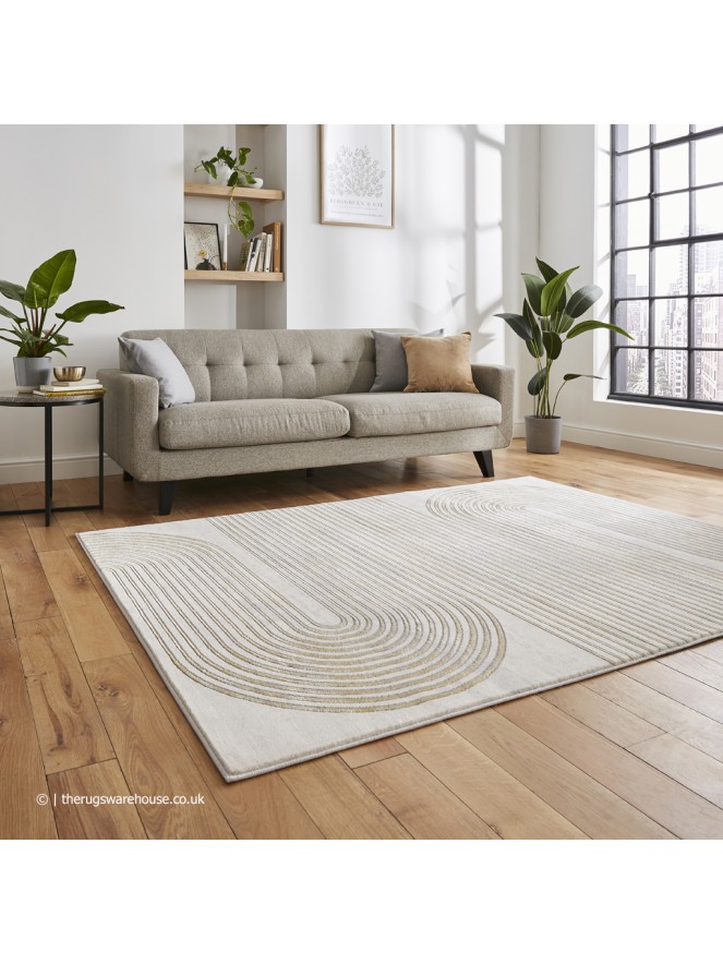 Apollo Swirl Grey Gold Rug - 3