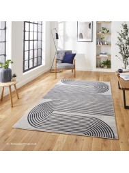 Apollo Swirl Grey Navy Rug - Thumbnail - 3