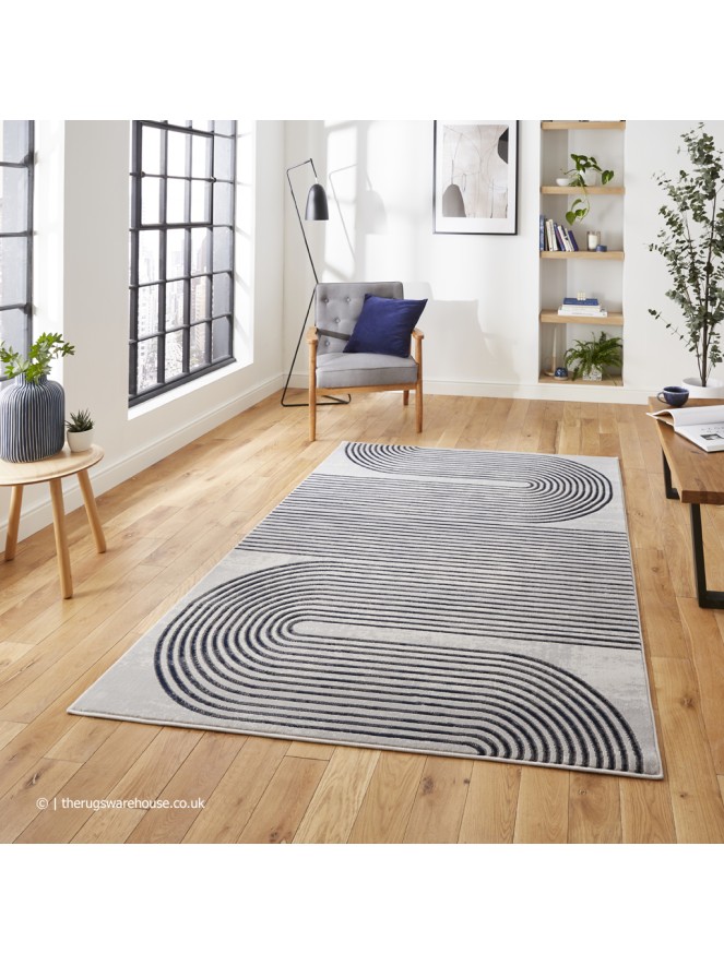 Apollo Swirl Grey Navy Rug - 3