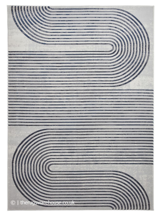 Apollo Swirl Grey Navy Rug - 4