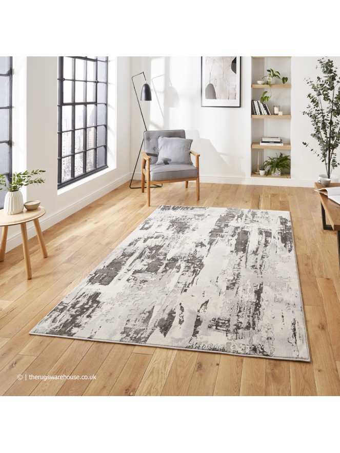 Apollo Metallic Grey Ivory Rug - 3