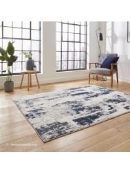 Apollo Metallic Grey Navy Rug - Thumbnail - 2