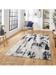 Apollo Metallic Grey Navy Rug - Thumbnail - 3