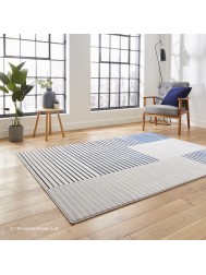 Apollo Stripe Grey Navy Rug - Thumbnail - 2