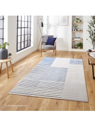 Apollo Stripe Grey Navy Rug - Thumbnail - 3