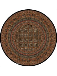 Serabad Black Green Round Rug - Thumbnail - 4