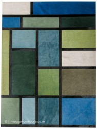 Mondrian Blue Mix Rug - Thumbnail - 10