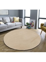 Harrare Beige Circle Rug - Thumbnail - 2