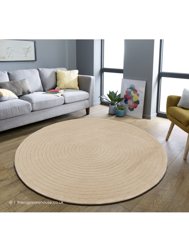 Harrare Beige Circle Rug - 2