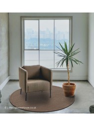 Harrare Brown Circle Rug - Thumbnail - 2