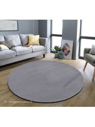 Harrare Grey Circle Rug - Thumbnail - 2