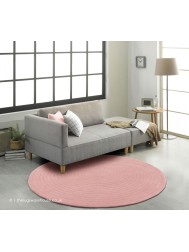 Harrare Pink Circle Rug - Thumbnail - 2