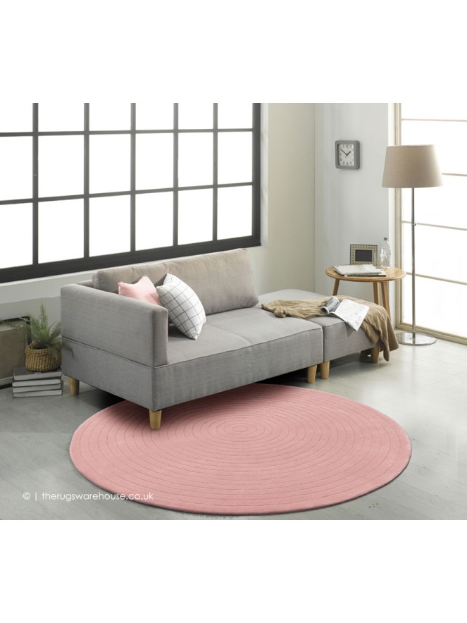 Harrare Pink Circle Rug - 2