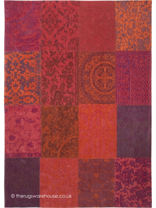 Vintage Orange Purple Rug - 6