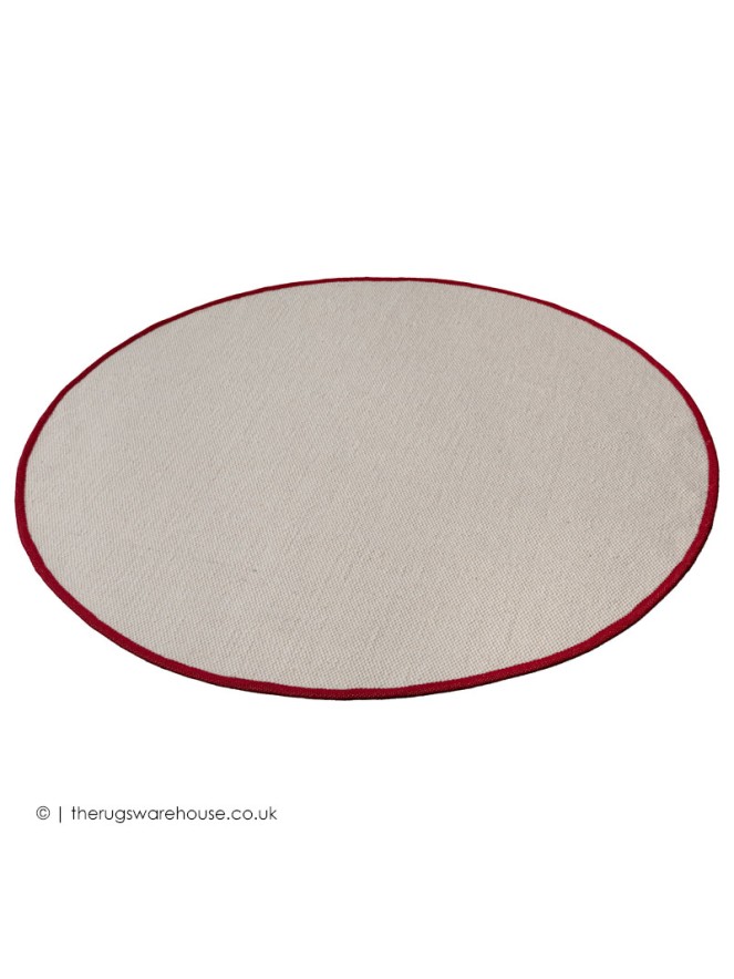 New York Cream Red Circle Rug - 7