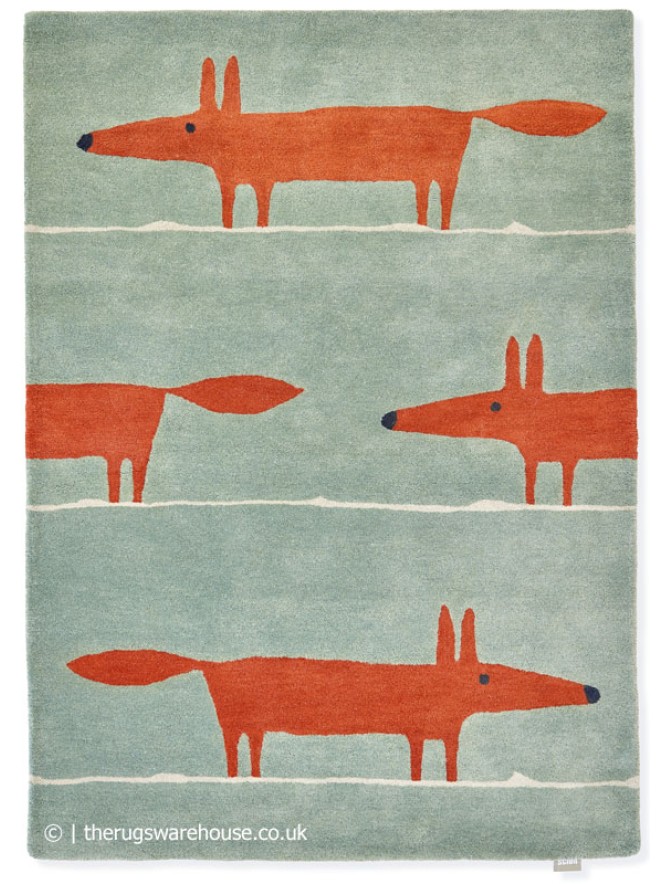 Mr Fox Mint Poppy Rug - 7