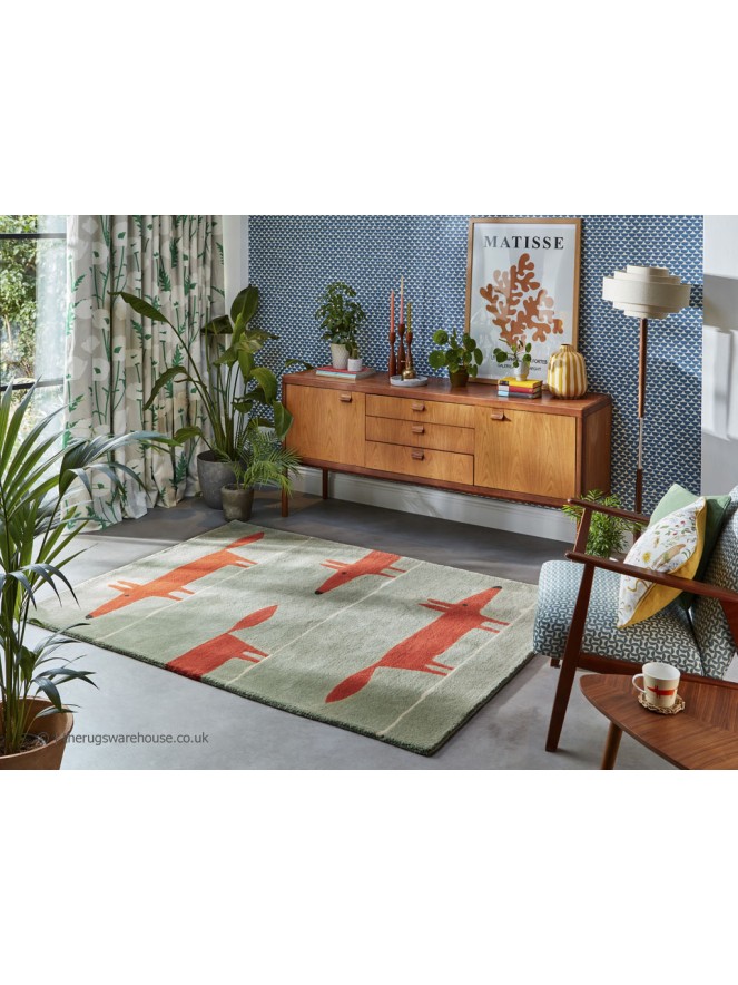 Mr Fox Mint Poppy Rug - 2