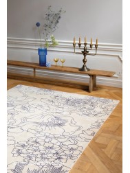 Linear Floral Blue Rug - Thumbnail - 4