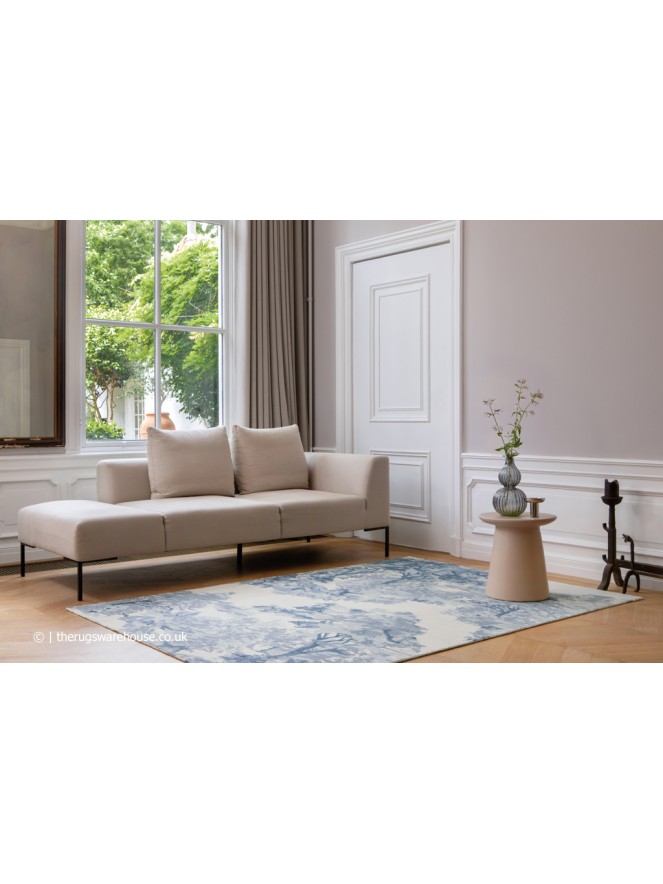 Toile Light Blue Rug - 2