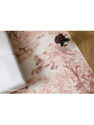 Toile Light Pink Rug - Thumbnail - 2