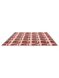 Woodblock Red Rug - Thumbnail - 4