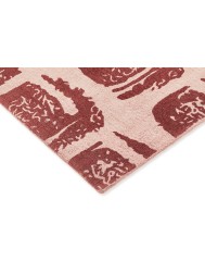 Woodblock Red Rug - Thumbnail - 5