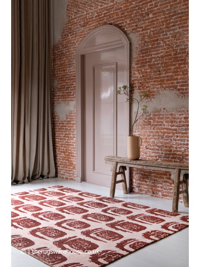 Woodblock Red Rug - 2