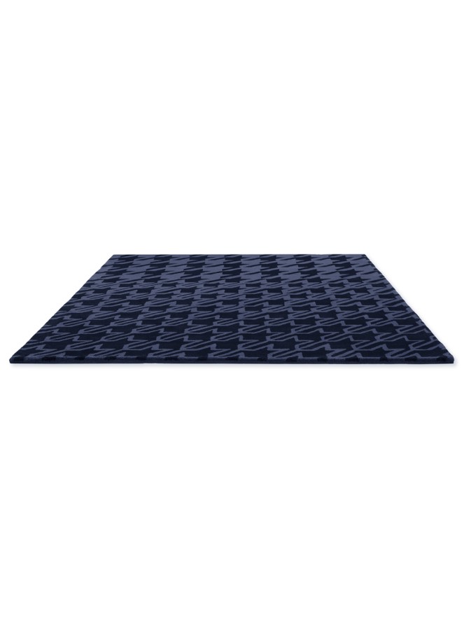 Houndstooth Dark Blue Rug - 4