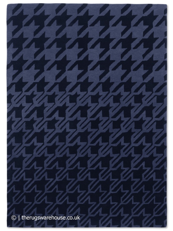 Houndstooth Dark Blue Rug - 8