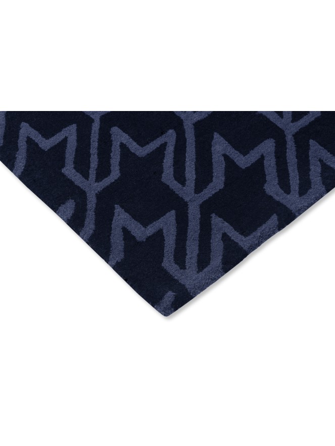 Houndstooth Dark Blue Rug - 5