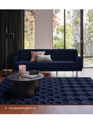 Houndstooth Dark Blue Rug - Thumbnail - 2