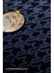 Houndstooth Dark Blue Rug - Thumbnail - 3