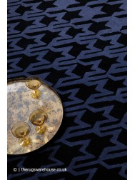 Houndstooth Dark Blue Rug - Thumbnail - 7