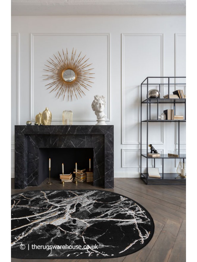 Marbelito Dark Mix Oval Rug - 2