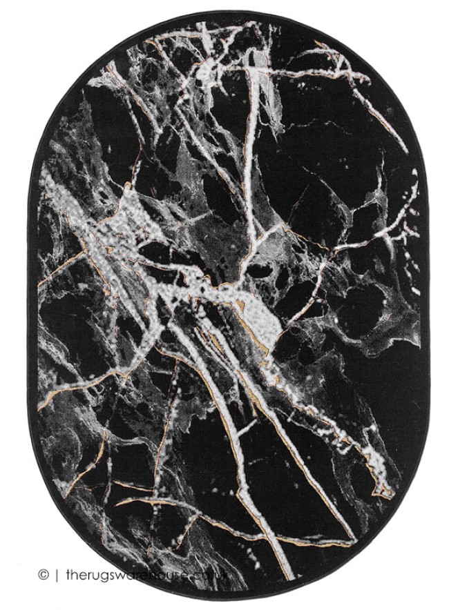 Marbelito Dark Mix Oval Rug - 6