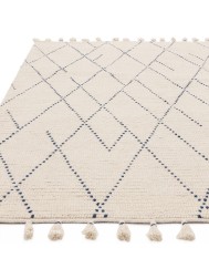 Nepal Cream Blue Linear Rug - Thumbnail - 4