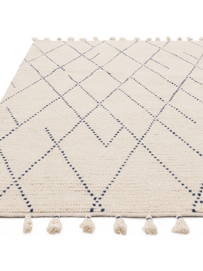 Nepal Cream Blue Linear Rug - 4