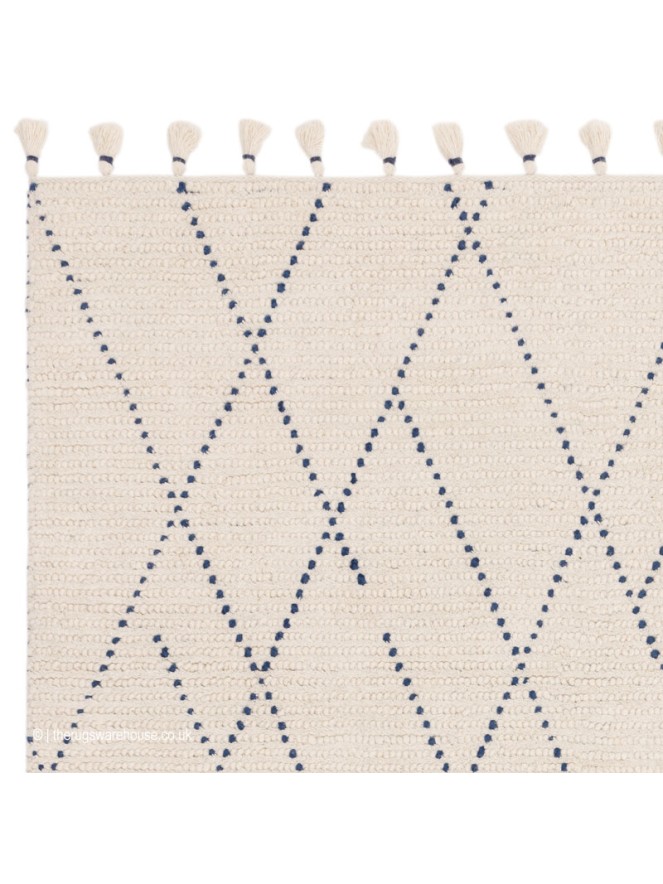 Nepal Cream Blue Linear Rug - 5