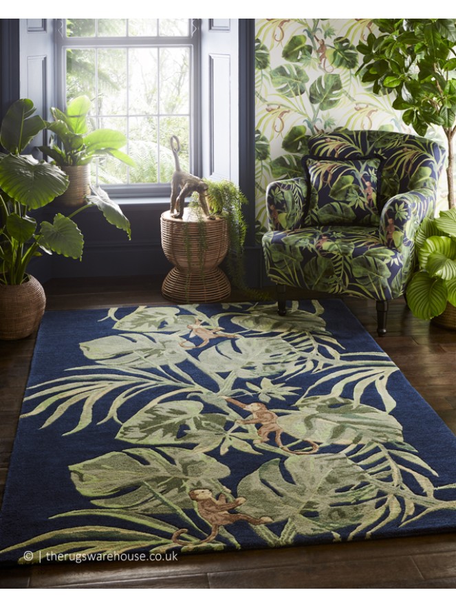 Monkey Business Indigo Rug - 2