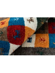 Gabbeh Squares Grey Rug - Thumbnail - 4